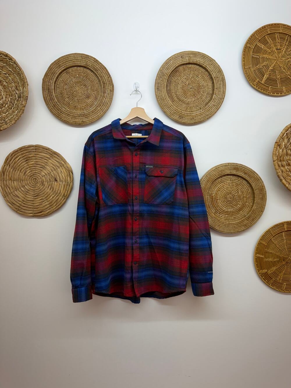 Columbia Plaid Button Up Shirt Mens XL